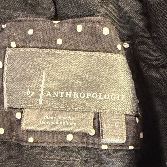 Anthropologie Black V-Neck Short-Sleeve Midi Dress - Picture 2 of 9